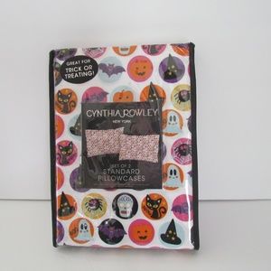 Cynthia Rowley Set of 2 Halloween Pillowcases, Standard Size, NWOT